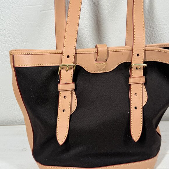 Vintage Dooney & Bourke Cabriolet Canvas & Leather Tote Shoulder Bag - Picture 6 of 13